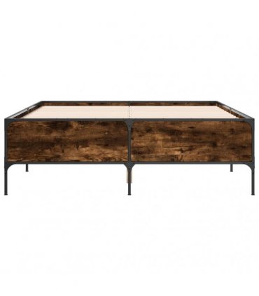 vidaXL Bed Frame without Mattress Smoked Oak 150x200 cm