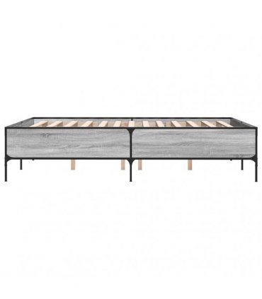 vidaXL Bed Frame without Mattress Grey Sonoma 150x200 cm