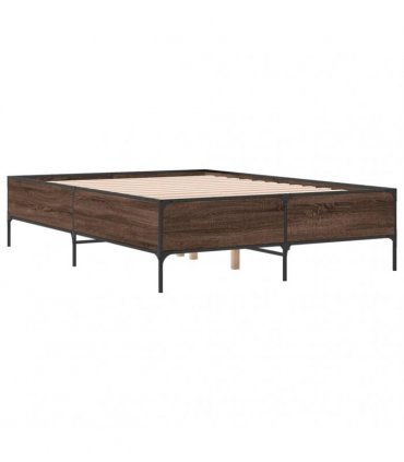 vidaXL Bed Frame without Mattress Brown Oak 150x200 cm
