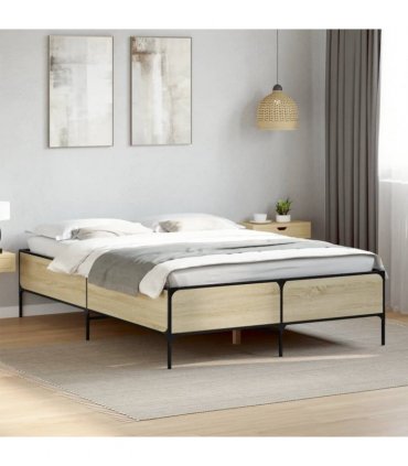vidaXL Bed Frame without Mattress Sonoma Oak 140x200 cm