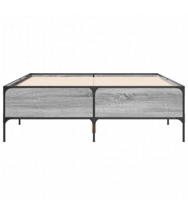 vidaXL Bed Frame without Mattress Grey Sonoma 140x200 cm