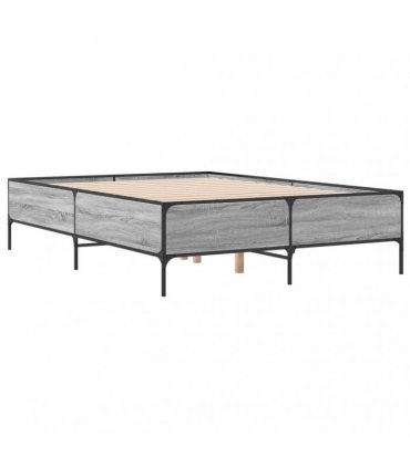 vidaXL Bed Frame without Mattress Grey Sonoma 140x200 cm