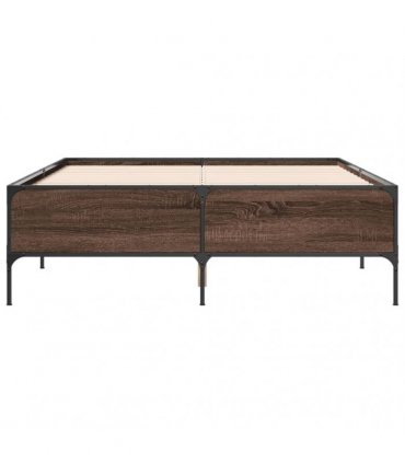 vidaXL Bed Frame without Mattress Brown Oak 140x200 cm