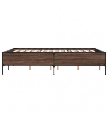 vidaXL Bed Frame without Mattress Brown Oak 140x200 cm