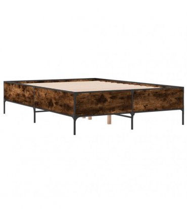 vidaXL Bed Frame without Mattress Smoked Oak 120x200 cm