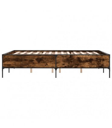 vidaXL Bed Frame without Mattress Smoked Oak 120x200 cm