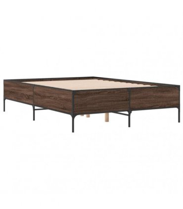vidaXL Bed Frame without Mattress Brown Oak 120x200 cm