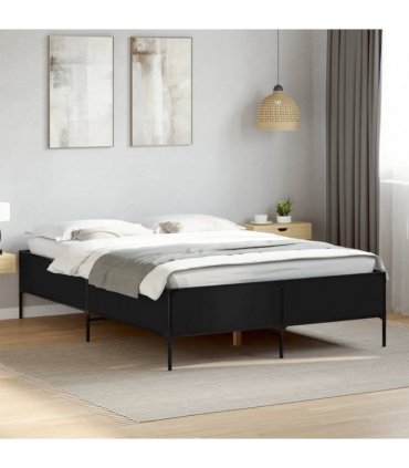 vidaXL Bed Frame without Mattress Black 140x190 cm