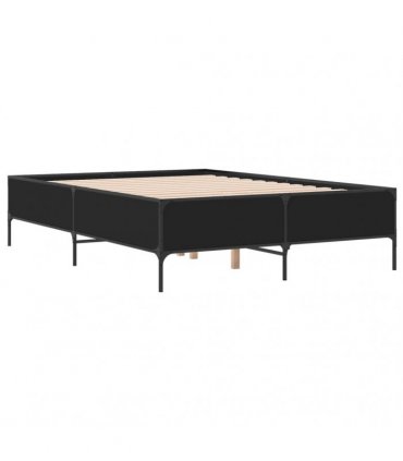 vidaXL Bed Frame without Mattress Black 140x190 cm