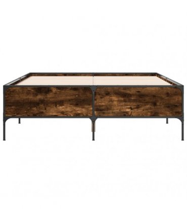 vidaXL Bed Frame without Mattress Smoked Oak 140x190 cm