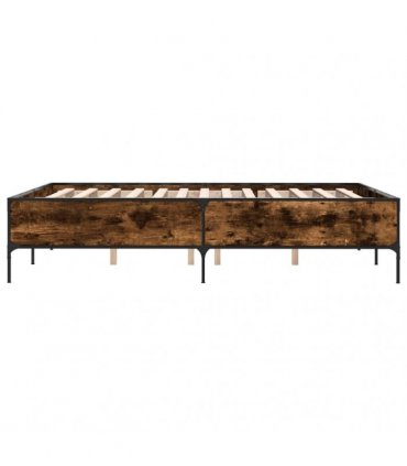 vidaXL Bed Frame without Mattress Smoked Oak 140x190 cm