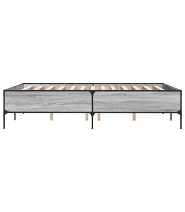 vidaXL Bed Frame without Mattress Grey Sonoma 140x190 cm