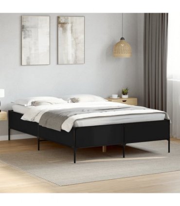 vidaXL Bed Frame without Mattress Black 135x190 cm