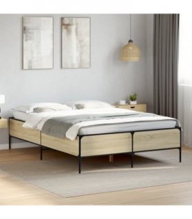 vidaXL Bed Frame without Mattress Sonoma Oak 135x190 cm
