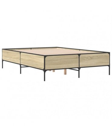 vidaXL Bed Frame without Mattress Sonoma Oak 135x190 cm