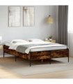 vidaXL Bed Frame without Mattress Smoked Oak 135x190 cm
