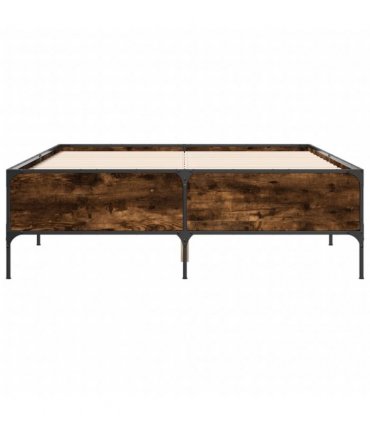 vidaXL Bed Frame without Mattress Smoked Oak 135x190 cm