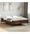 vidaXL Bed Frame without Mattress Brown Oak 135x190 cm