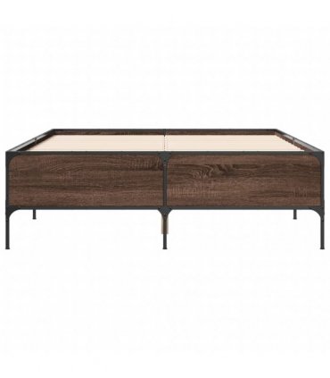 vidaXL Bed Frame without Mattress Brown Oak 135x190 cm
