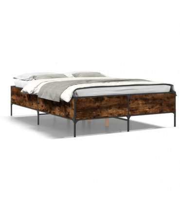 vidaXL Bed Frame without Mattress Smoked Oak 120x190 cm