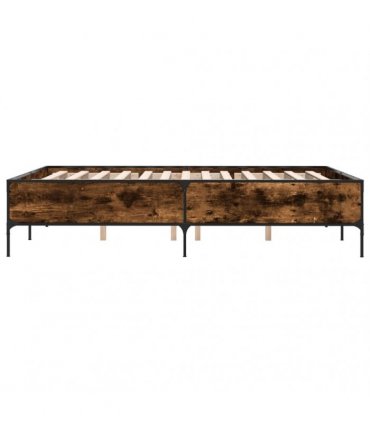 vidaXL Bed Frame without Mattress Smoked Oak 120x190 cm