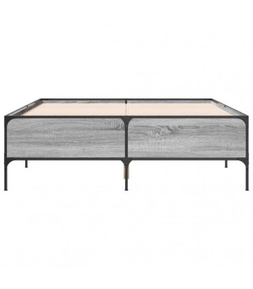 vidaXL Bed Frame without Mattress Grey Sonoma 120x190 cm
