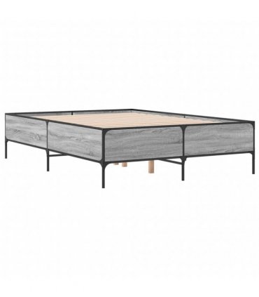 vidaXL Bed Frame without Mattress Grey Sonoma 120x190 cm