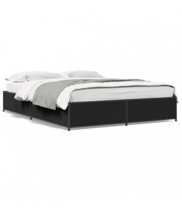 vidaXL Bed Frame without Mattress Black 135x190 cm