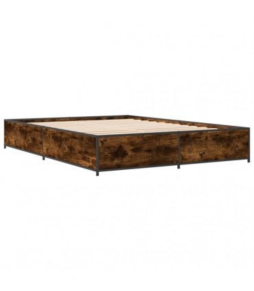 vidaXL Bed Frame without Mattress Smoked Oak 120x190 cm