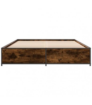 vidaXL Bed Frame without Mattress Smoked Oak 120x190 cm