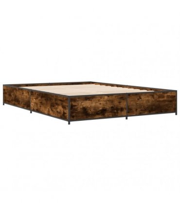 vidaXL Bed Frame without Mattress Smoked Oak 120x190 cm