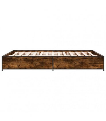 vidaXL Bed Frame without Mattress Smoked Oak 120x190 cm