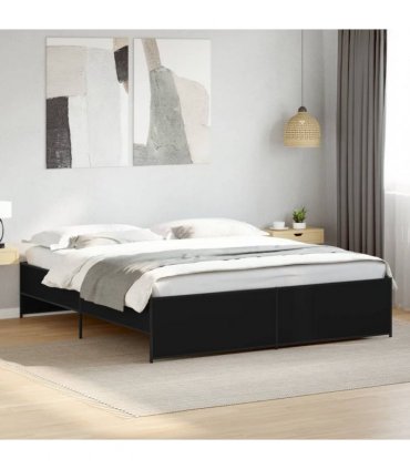 vidaXL Bed Frame without Mattress Black 200x200 cm
