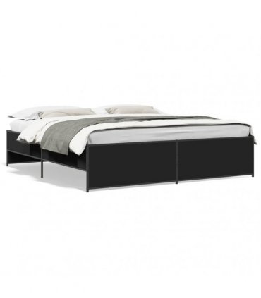 vidaXL Bed Frame without Mattress Black 200x200 cm