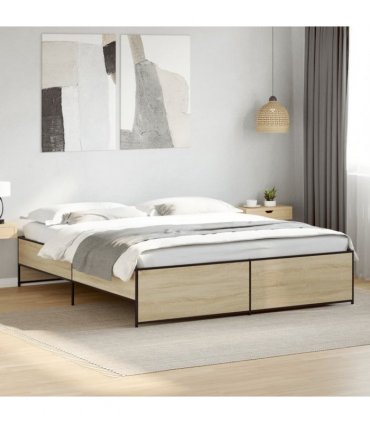 vidaXL Bed Frame without Mattress Sonoma Oak 200x200 cm