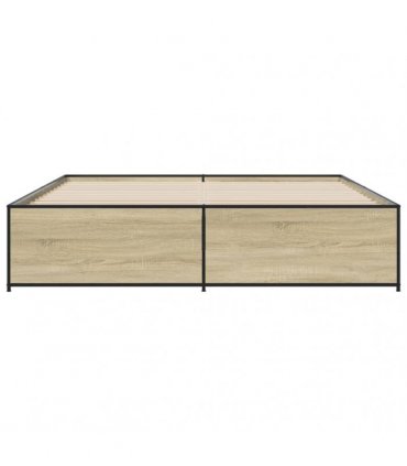 vidaXL Bed Frame without Mattress Sonoma Oak 200x200 cm