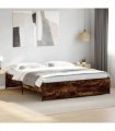 vidaXL Bed Frame without Mattress Smoked Oak 200x200 cm