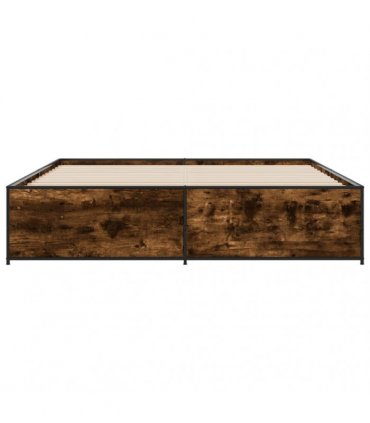 vidaXL Bed Frame without Mattress Smoked Oak 200x200 cm