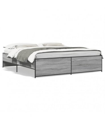 vidaXL Bed Frame without Mattress Grey Sonoma 200x200 cm