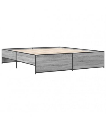vidaXL Bed Frame without Mattress Grey Sonoma 200x200 cm