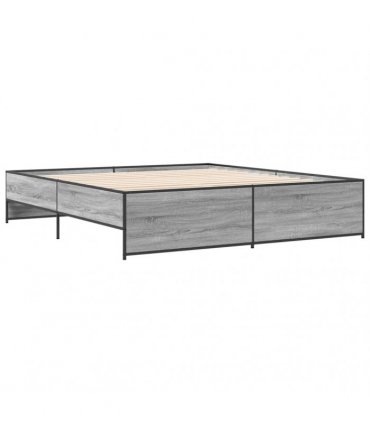 vidaXL Bed Frame without Mattress Grey Sonoma 200x200 cm