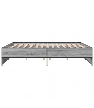vidaXL Bed Frame without Mattress Grey Sonoma 200x200 cm