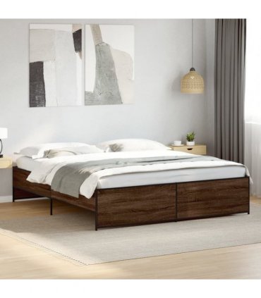 vidaXL Bed Frame without Mattress Brown Oak 200x200 cm