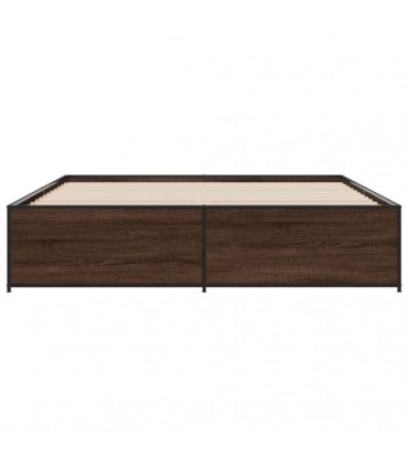 vidaXL Bed Frame without Mattress Brown Oak 200x200 cm