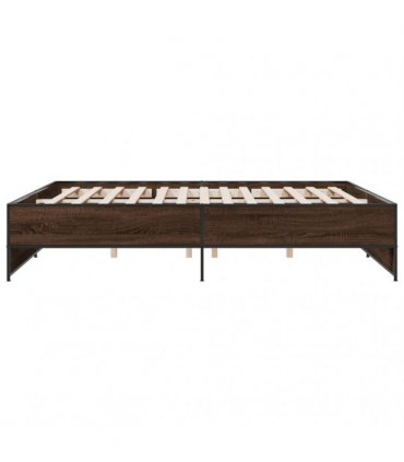 vidaXL Bed Frame without Mattress Brown Oak 200x200 cm