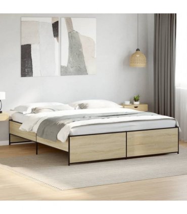 vidaXL Bed Frame without Mattress Sonoma Oak 180x200 cm
