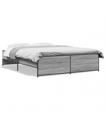 vidaXL Bed Frame without Mattress Grey Sonoma 160x200 cm