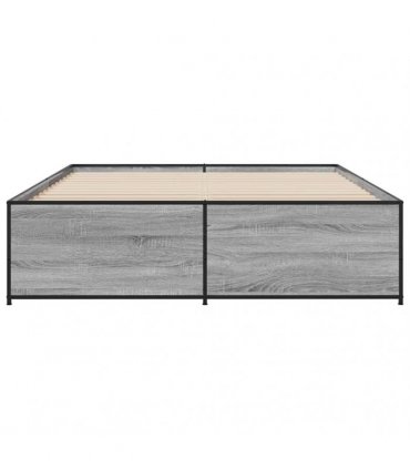 vidaXL Bed Frame without Mattress Grey Sonoma 160x200 cm