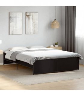 vidaXL Bed Frame without Mattress Black 150x200 cm