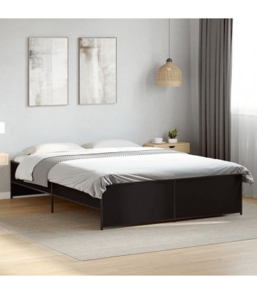 vidaXL Bed Frame without Mattress Black 150x200 cm